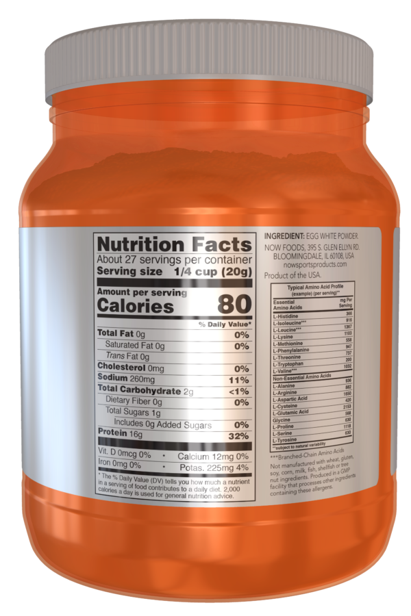 Egg White Protein, Unflavored Powder - 1.2 lb. - Image 2